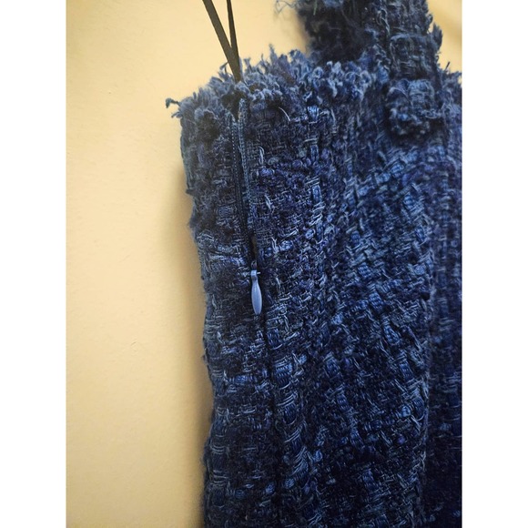 NWT Zara Cobalt Blue Textured Tweed Pinafore Mini Dress, Women's Extra Small XS - Picture 10 of 12
